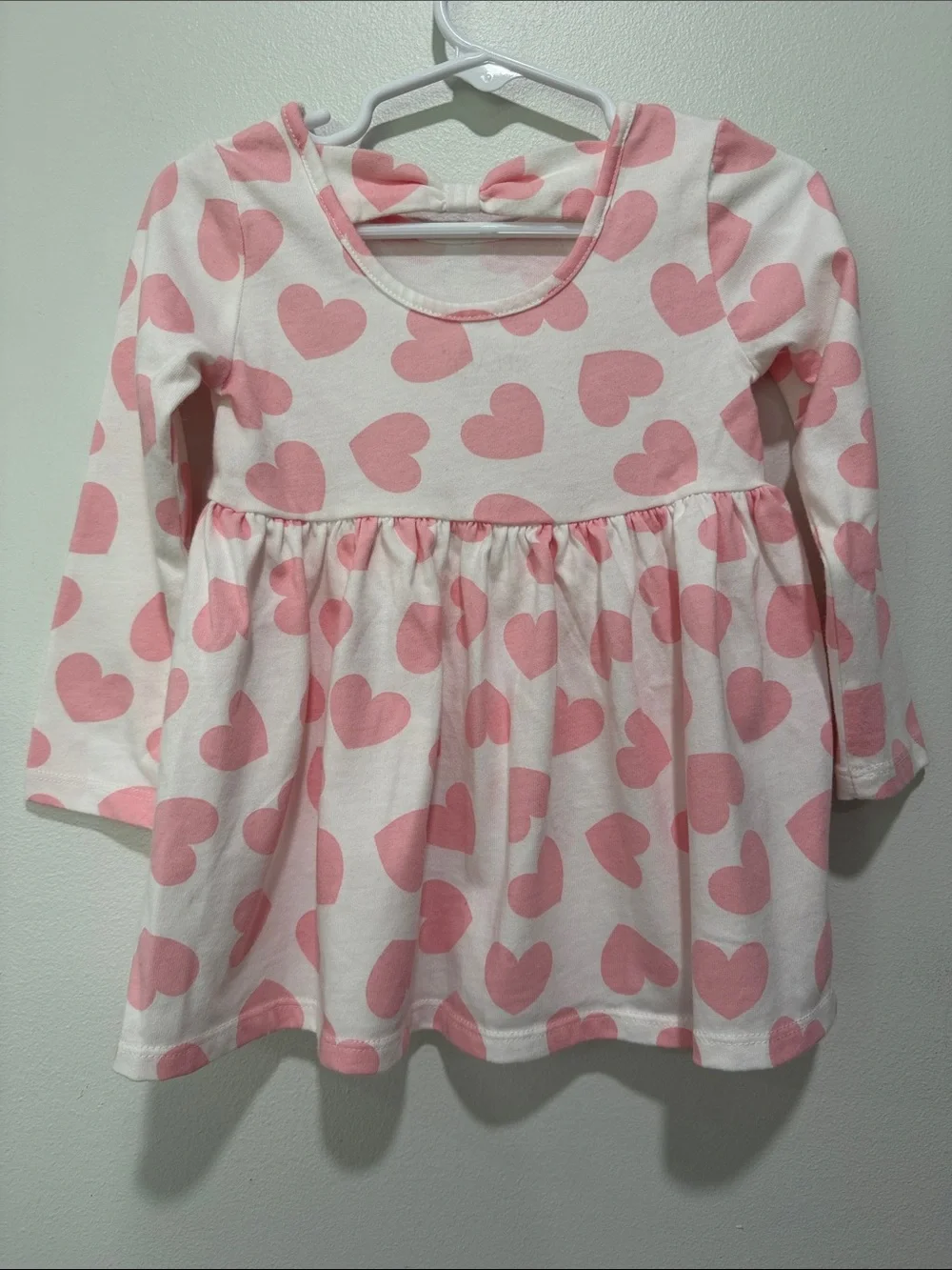 The Children's Place White & Pink Heart Long-Sleeve Tunic Dress